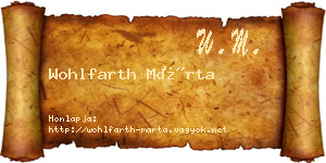 Wohlfarth Márta névjegykártya
